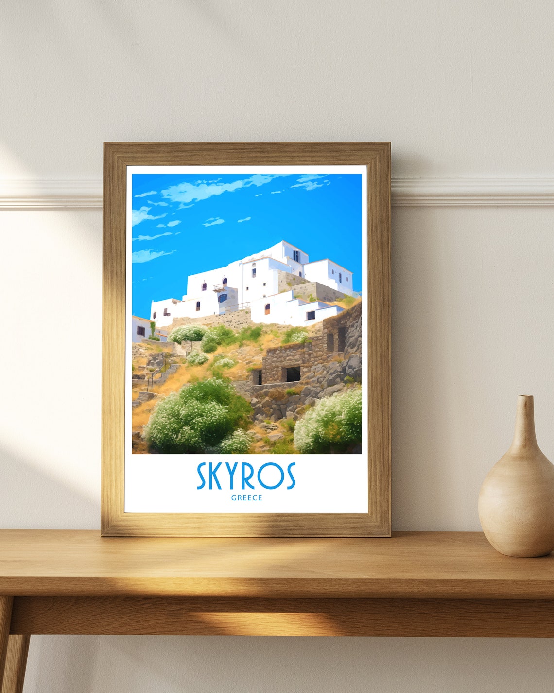 Monastery Of Ai Giorgi Skyros Greece White Hilltop Monastery Poster - Image 4