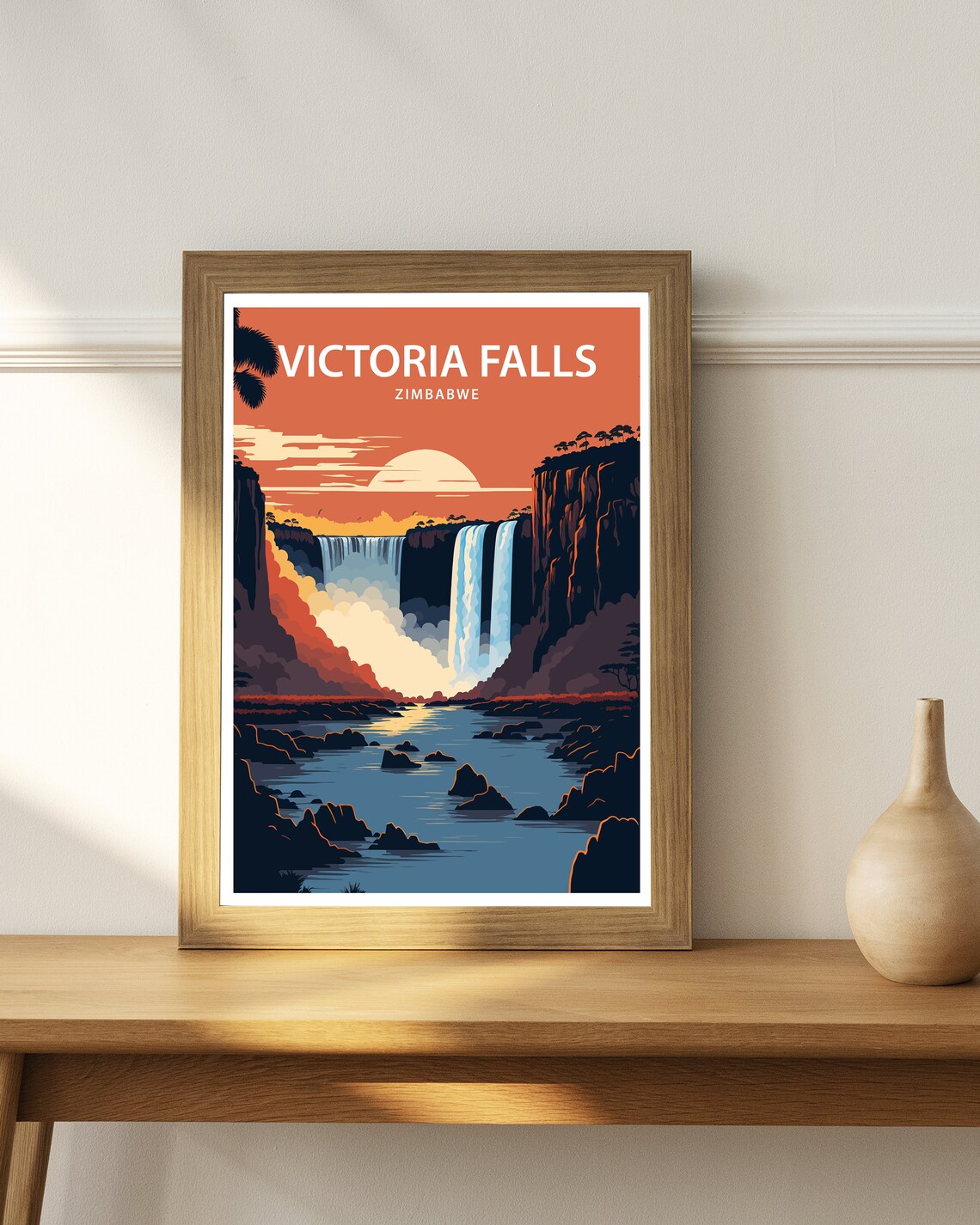 Victoria Falls Travel Poster, Africa Waterfall - Image 3