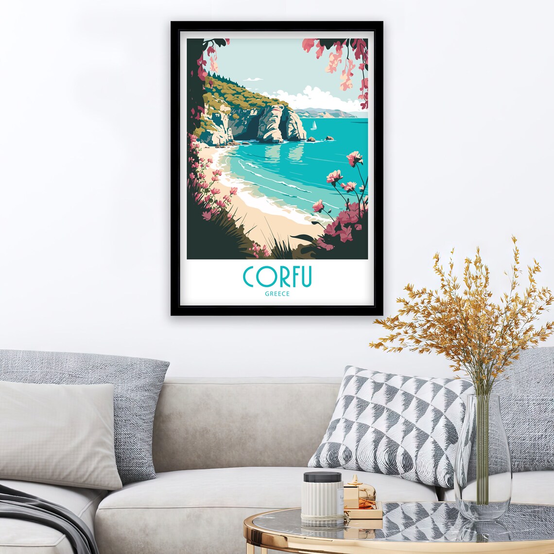 Corfu Greece Travel Poster, Europe Wall Art - Image 3