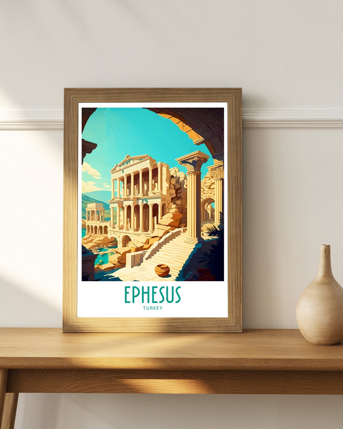 Ephesus Turkey Ancient Roman Ruins Columns Vintage Travel Poster - Image 4