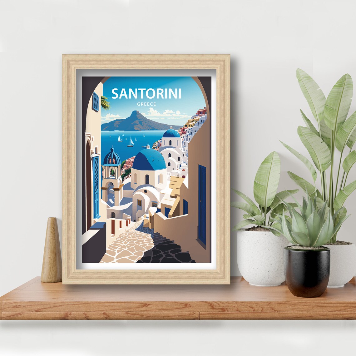 Santorini Greece Travel Poster - Image 5