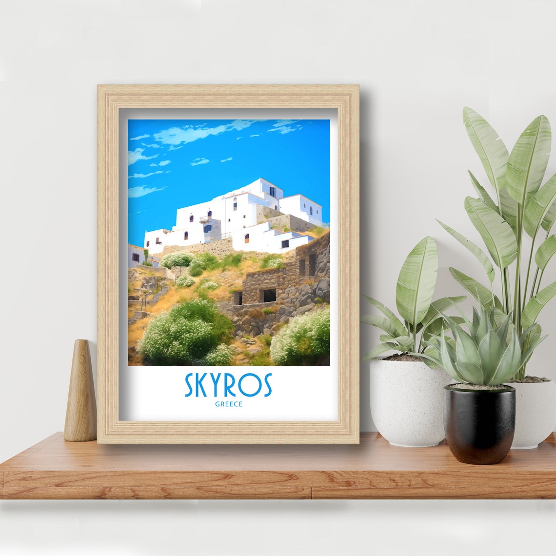 Monastery Of Ai Giorgi Skyros Greece White Hilltop Monastery Poster - Image 6