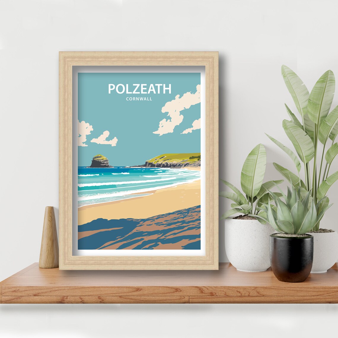 Polzeath Cornwall Travel Poster, Home Decor Print - Image 5