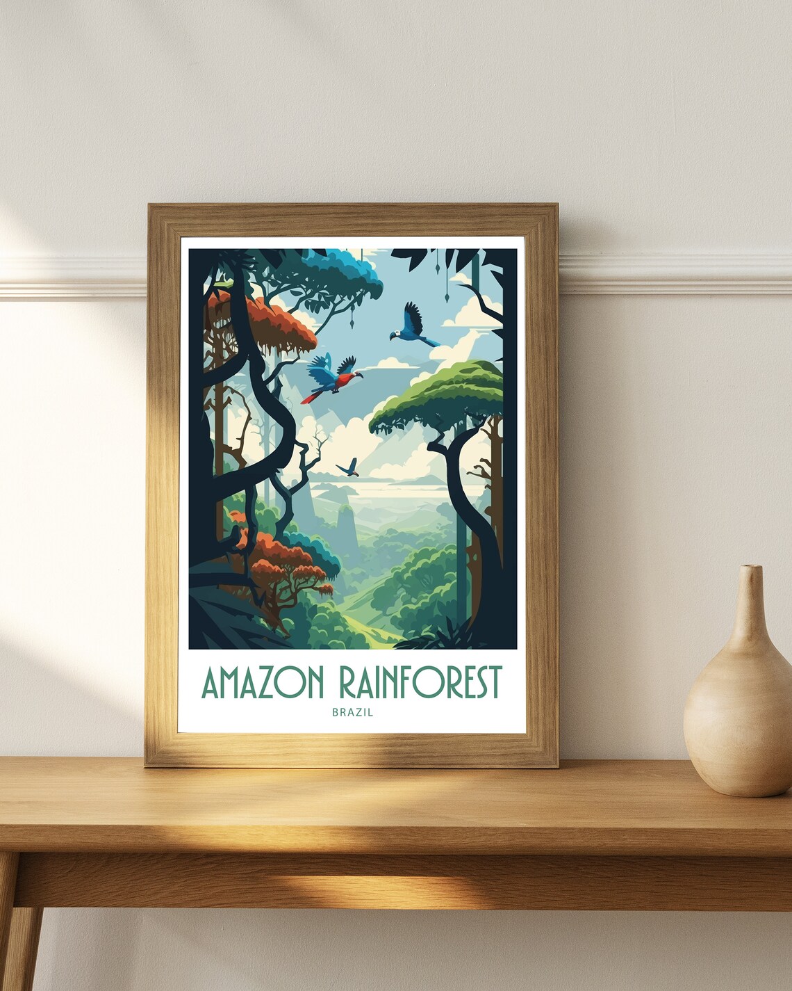 Amazon Rainforest Travel Poster, Brazil Tropical Rainforest - Image 3