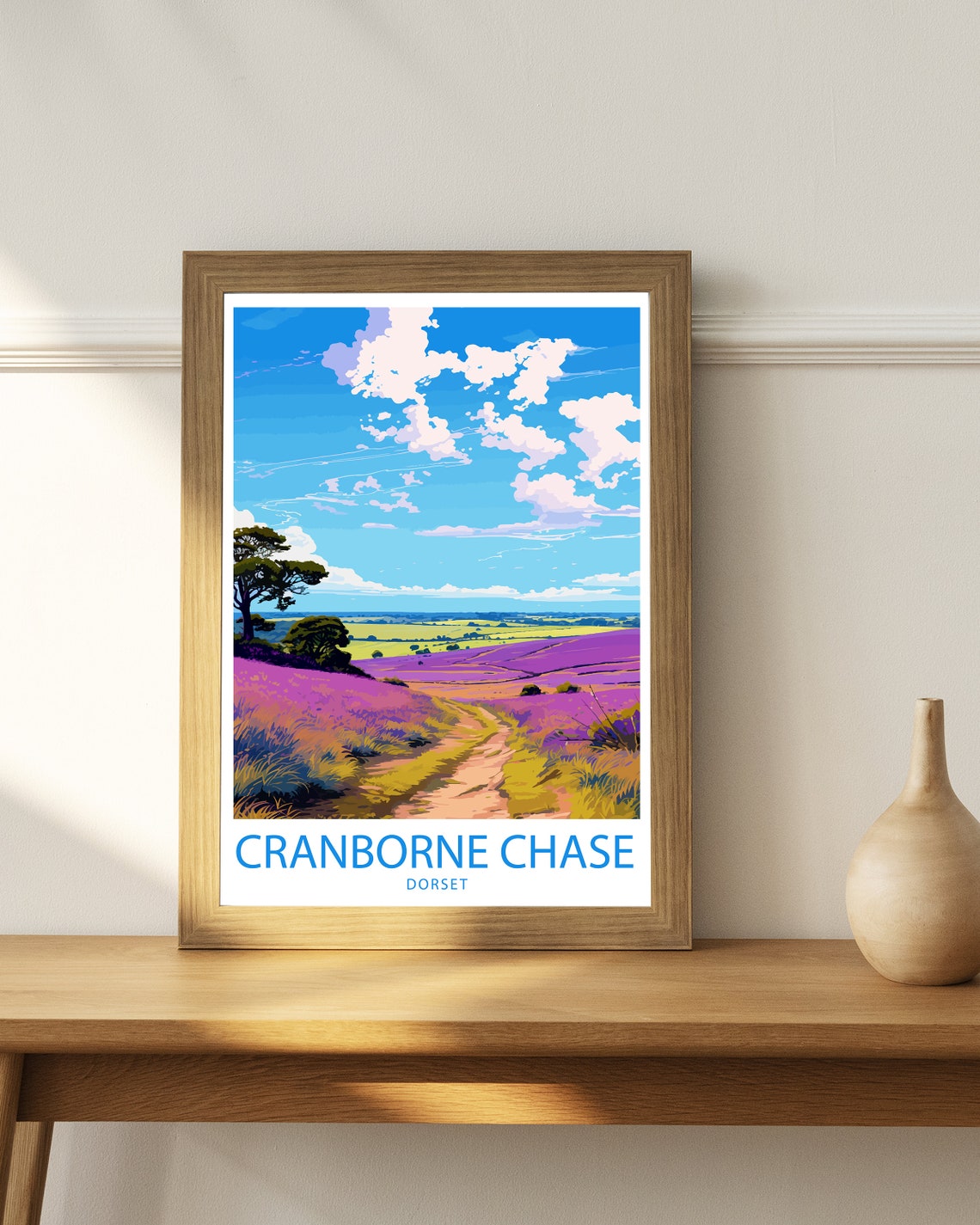 Cranborne Chase Dorset Purple Heather Moorland Country Walk Poster - Image 3
