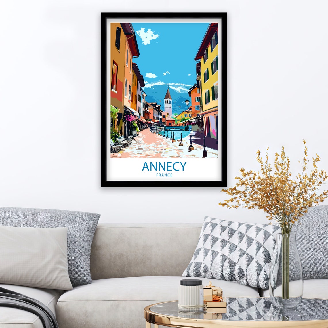 Annecy Travel Print Annecy Wall Decor France Annecy Art Annecy Wall Art France Poster Gift For Lake And Alps Lovers Annecy France Wall Art - Image 5