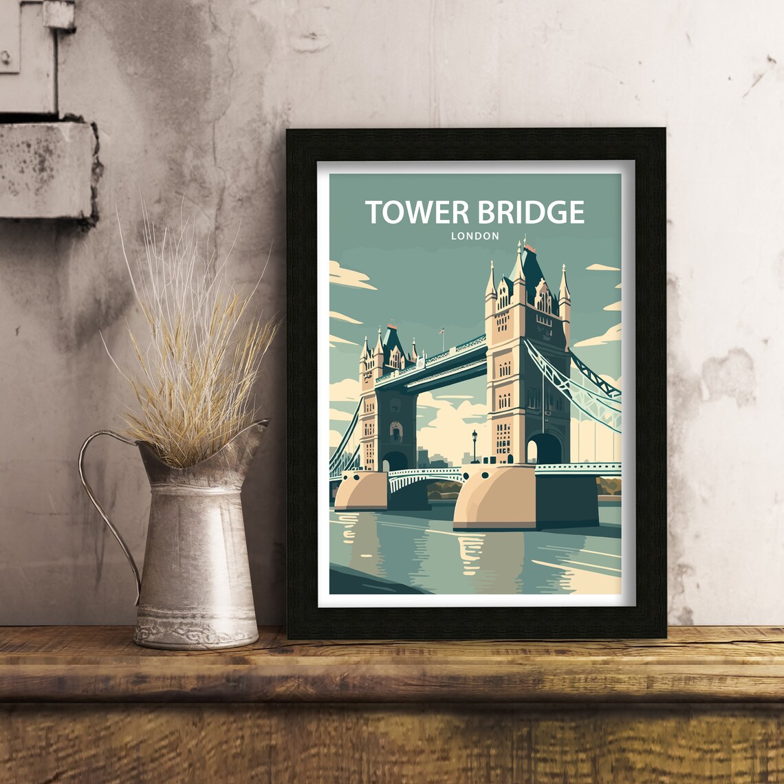 Tower Bridge London Travel Poster, Wall Art Print - Image 5