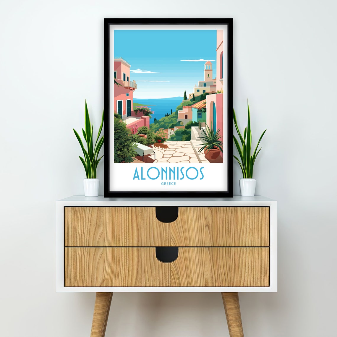 Alonnissos Travel Print Alonnissos Greece Poster Home Dcor Alonnissos Greece Print Alonnissos Greece Wall Decor Hanging Alonnissos Poster - Image 2