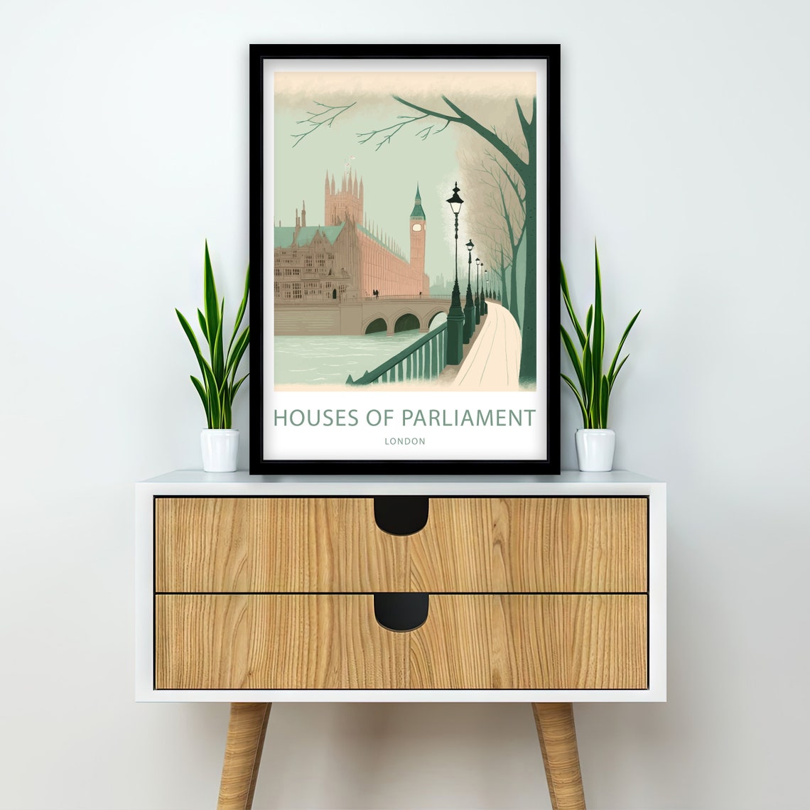Houses Of Parliament Travel Print Wall Art Houses Of Parliament Travel Poster Gift Houses Of Parliament Scenic Wall Art Big Ben Travel Print - Image 2