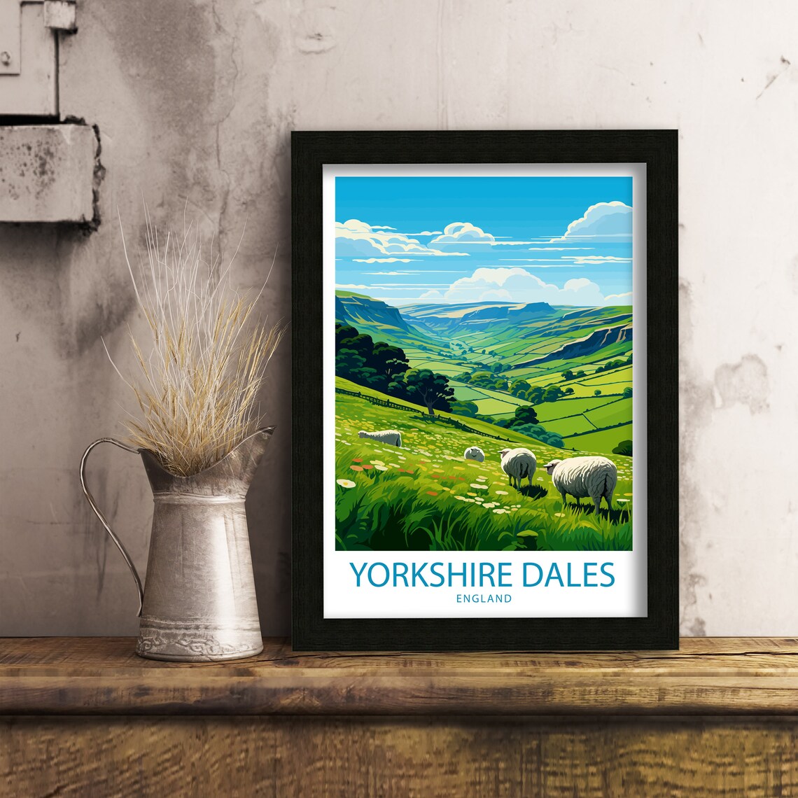Yorkshire Dales Travel Poster, UK Wall Decor
