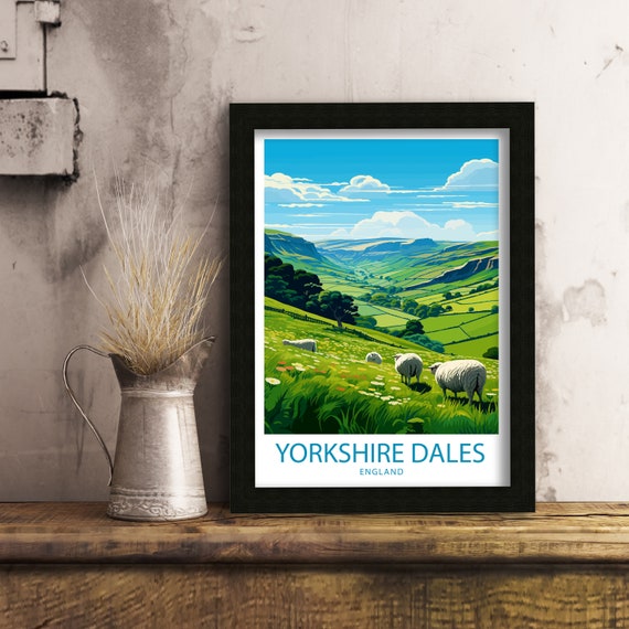 Yorkshire Dales Travel Poster, UK Wall Decor