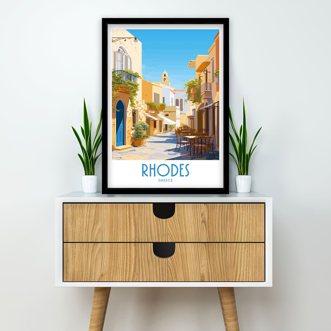 Rhodes Greece Travel Poster, Europe Wall Art - Image 2