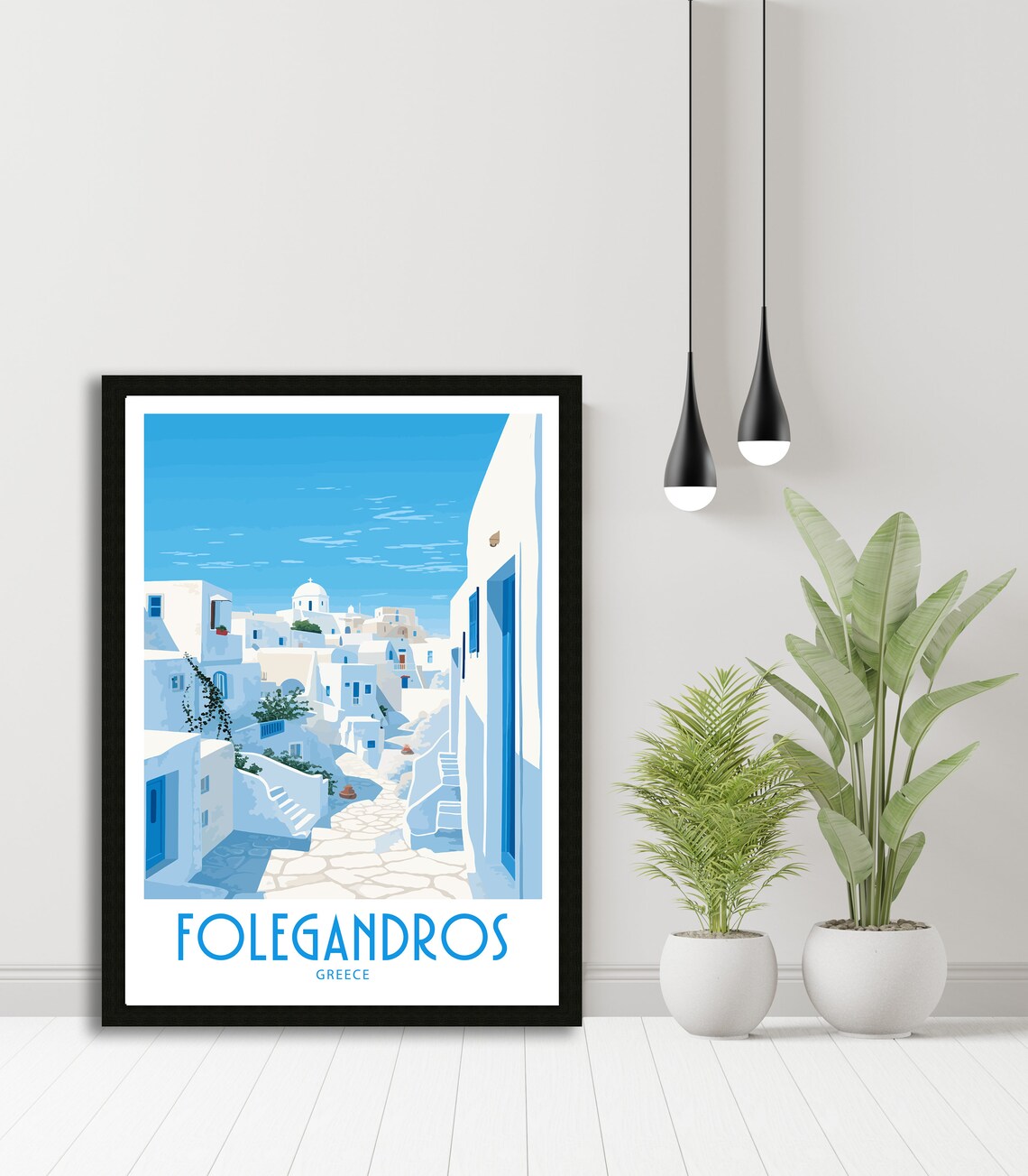 Folegandros Greece Domed Church Whitewashed Village Lane Travel Poster - Image 5