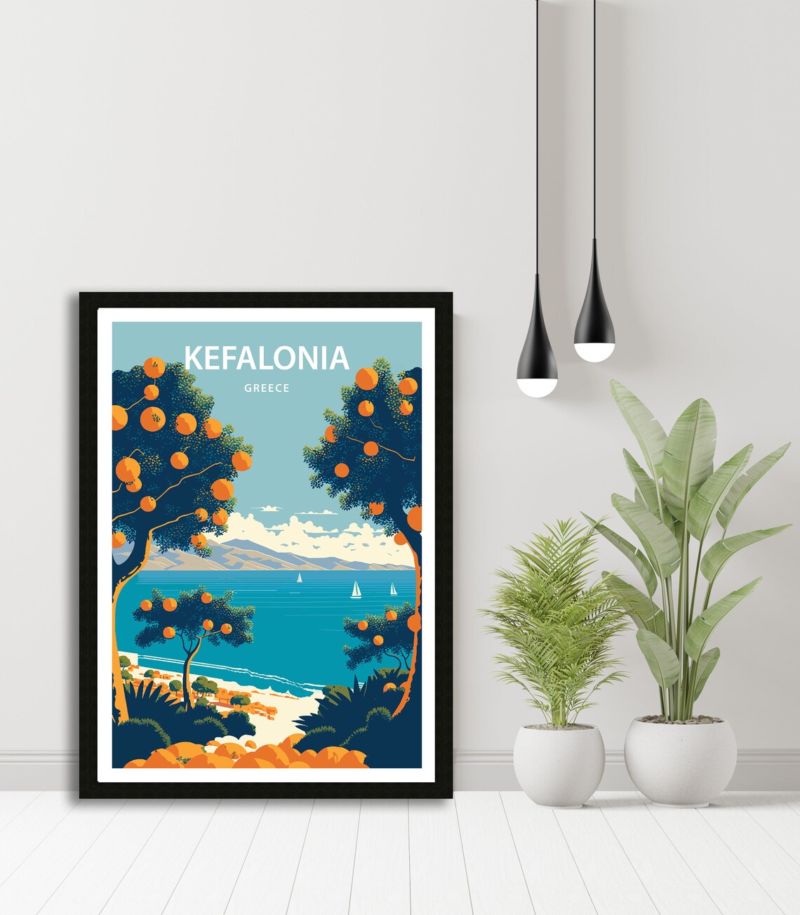 Kefalonia Travel Poster, Greece Beach Travel Art - Image 4