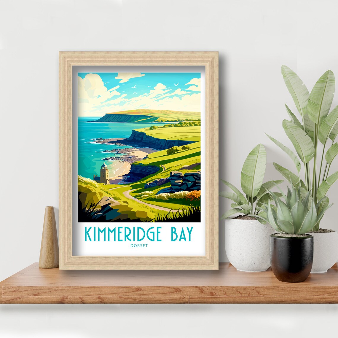 Kimmeridge Bay Dorset Watchtower Headland Vintage Travel Poster - Image 3