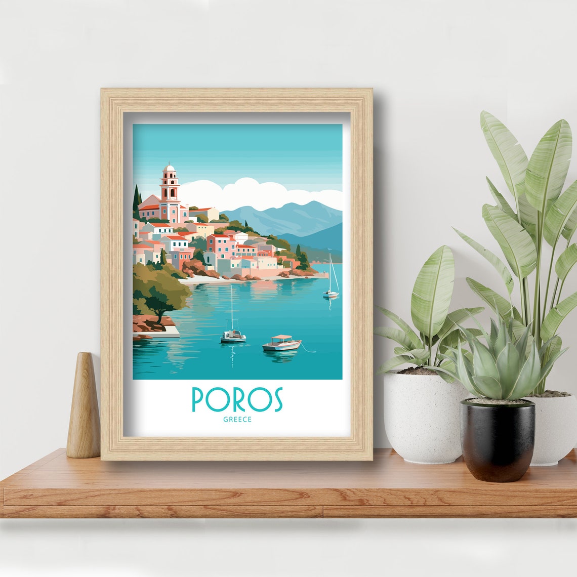Poros Travel Print Wall Art Poros Wall Hanging Home Dcor Poros Gift Art Lovers Greece Art Lover Gift Poros Wall Dcor Print Poros Print Art - Image 6