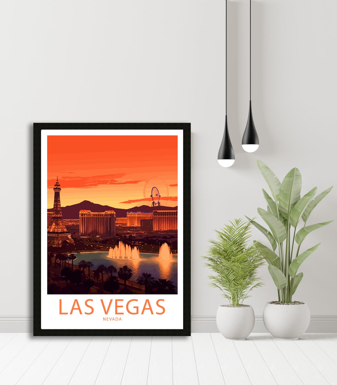 Las Vegas Nevada Paris Eiffel Tower High Roller Sunset Glow Poster - Image 5