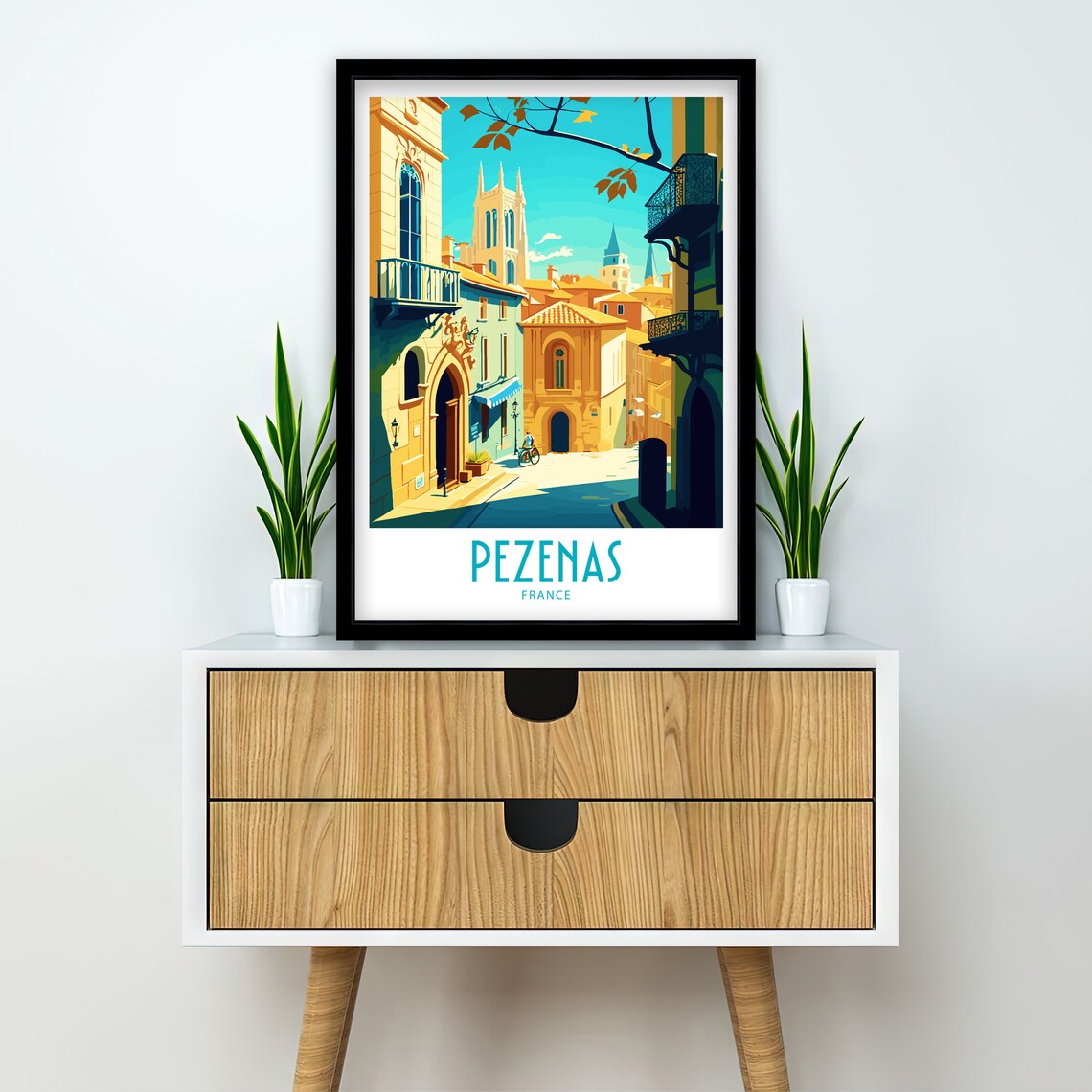 Pezenas France Travel Poster, Home Decor - Image 2