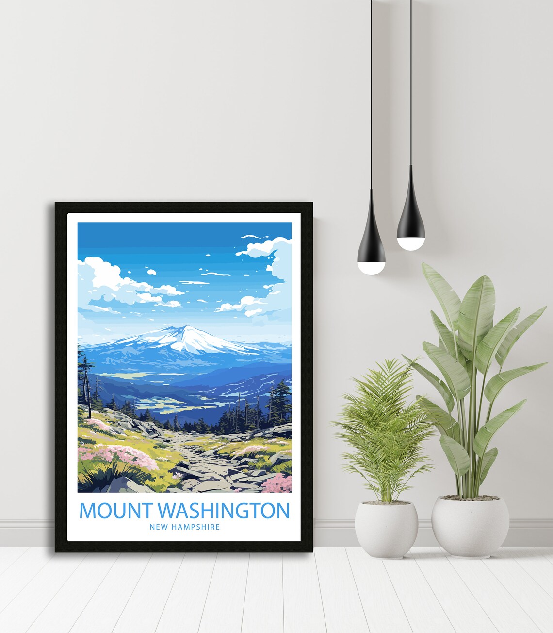 Mount Washington New Hampshire Snowy Peak Alpine Travel Poster - Image 5