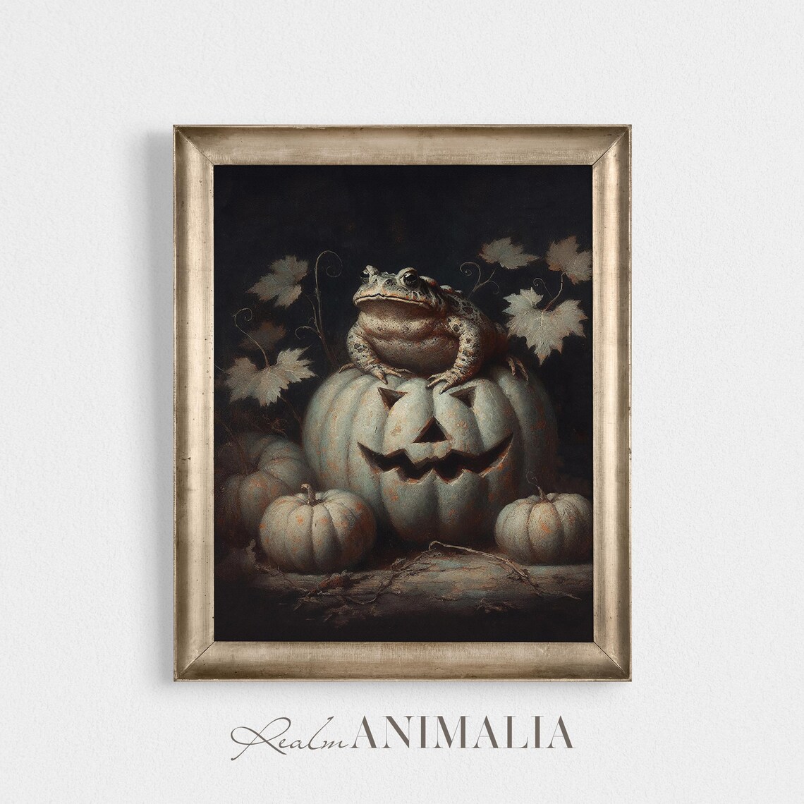 Toad On Jack O Lantern Art Print, Vintage Halloween - Image 2