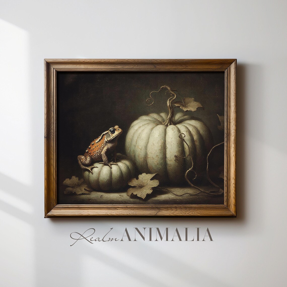 Toad on Pumpkin Art Print, Vintage Halloween Still Life - Image 2
