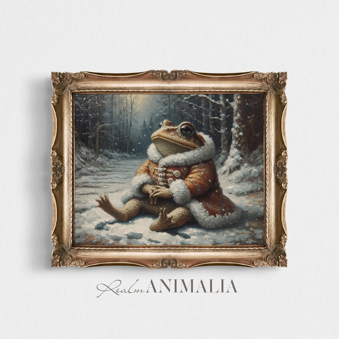 Winter Toad Whimsical Fantasy Animal Art Print - Image 2