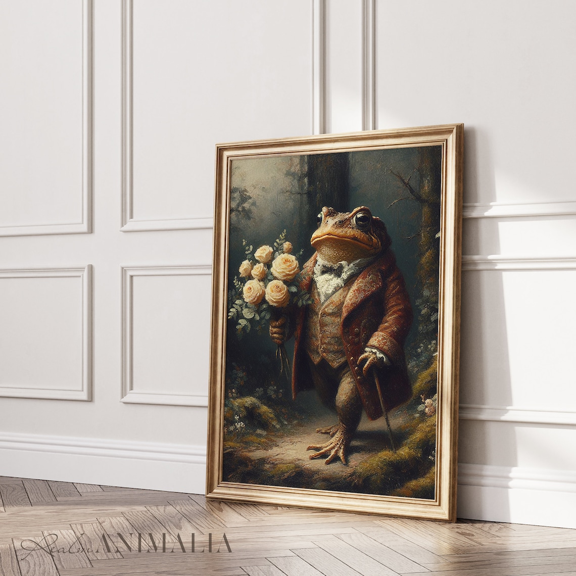 Vintage Storybook Toad Painting, Whimsical Fantasy Art Print - Image 3