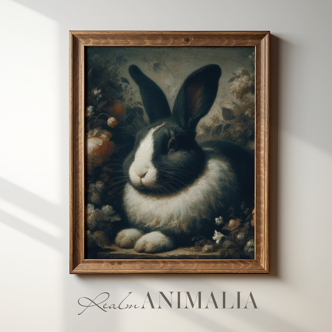Antique Rabbit Painting, Vintage Cottage Easter Art Print - Image 4