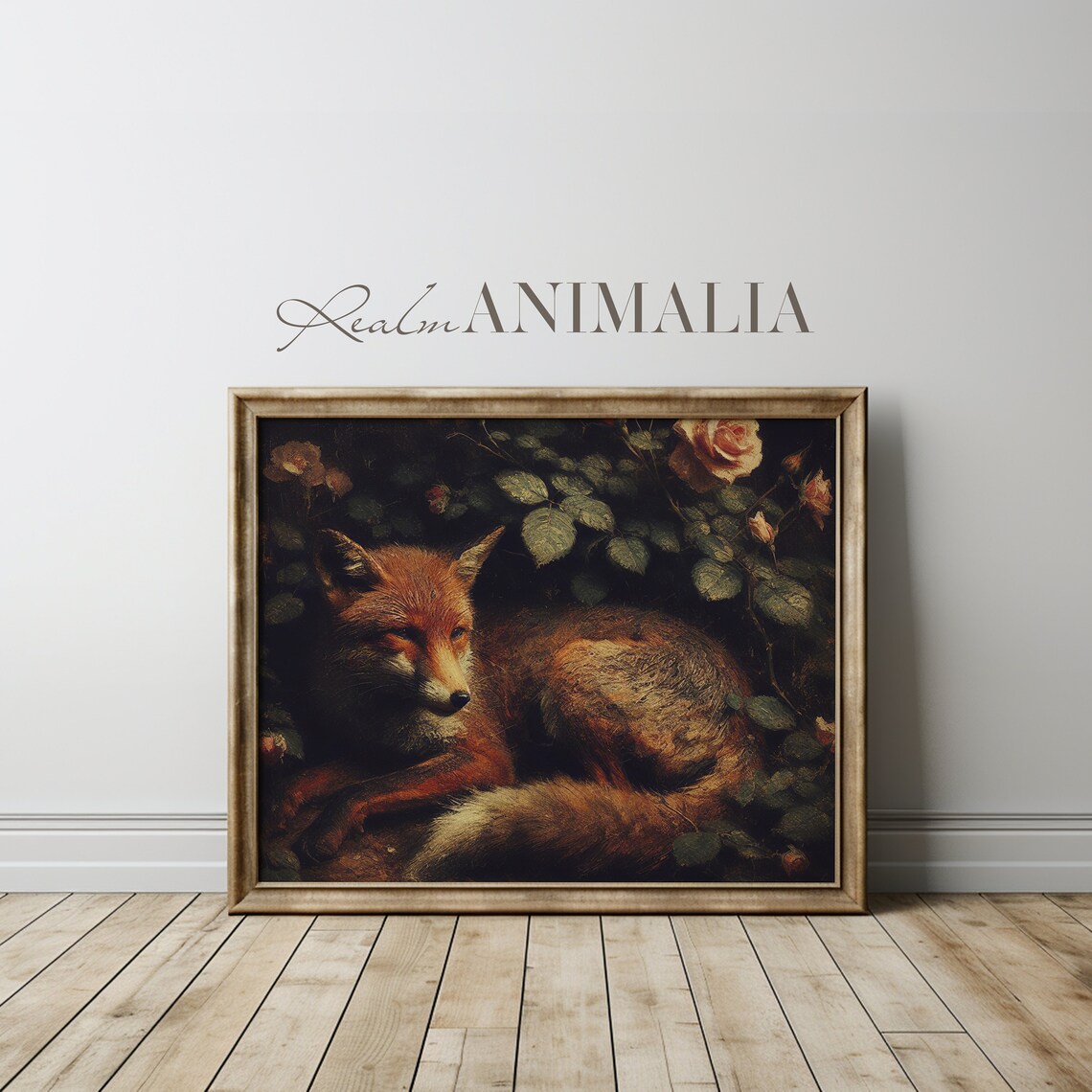 Vintage Fox Art Print, Floral Fox Fine Art - Image 3
