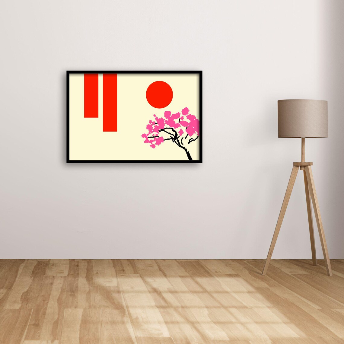 Japanese Cherry Blossom, Minimalist Nature Art Print - Image 2
