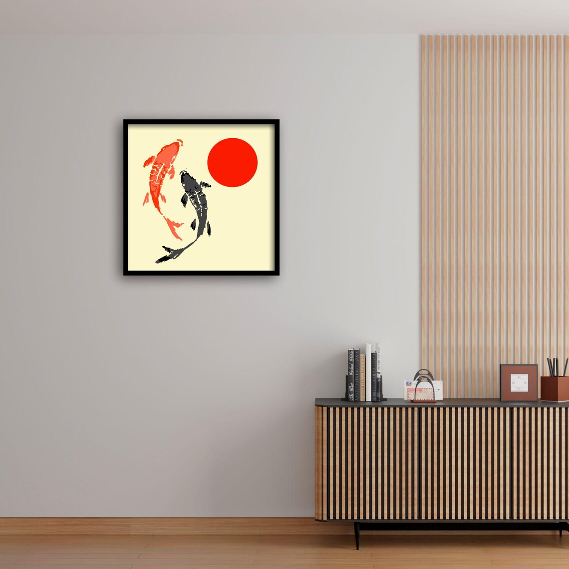 Koi Fish Art, Japanese Zen Minimalist Print - Image 3
