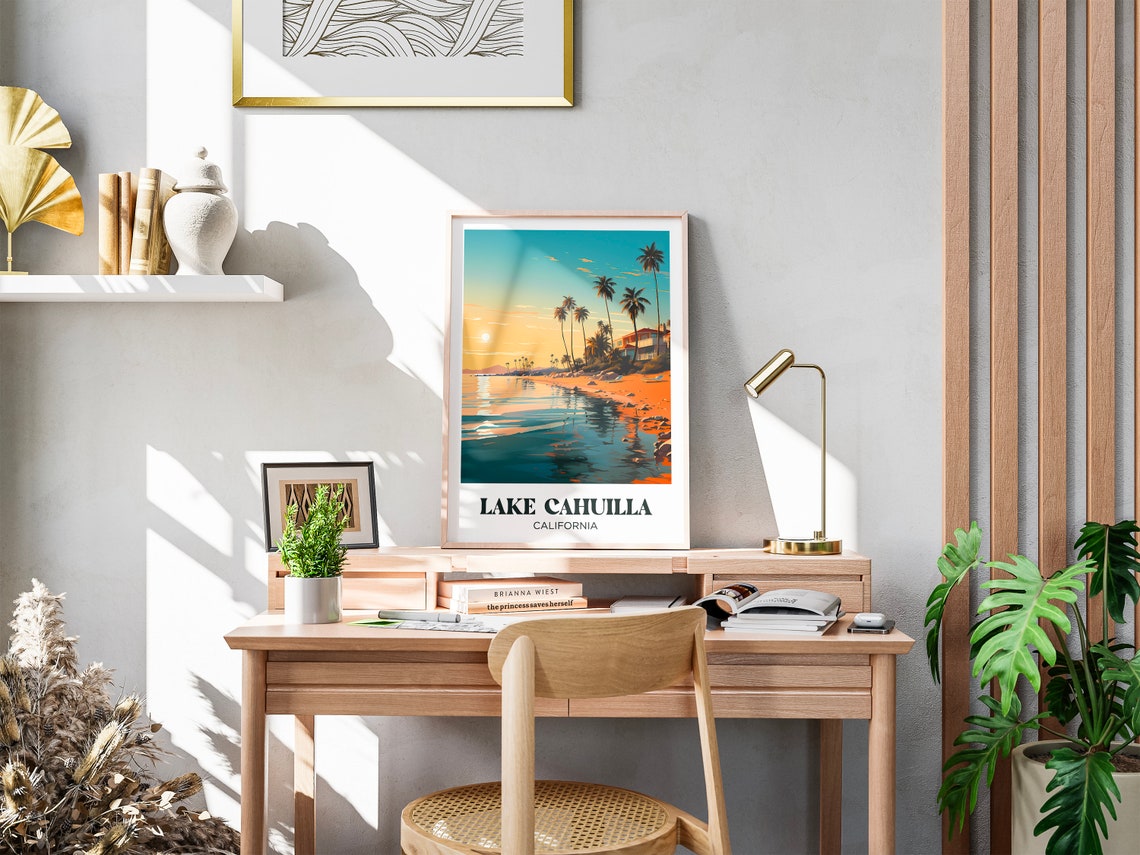 Lake Cahuilla California Palm Beach Sunset Ocean View Travel Poster - Image 3