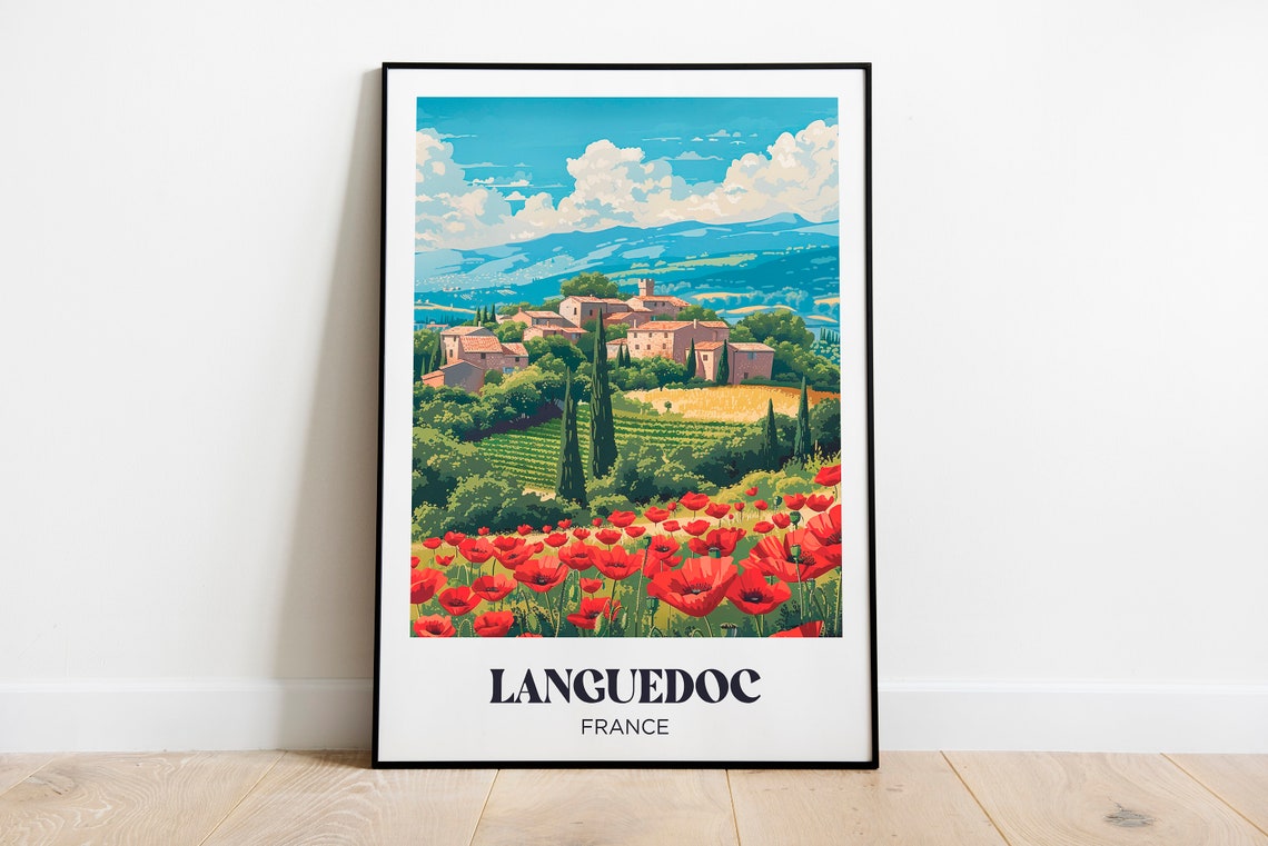 Provence Travel Poster French Provence Wall Art Print Provencal Farmhouse Painting Illustration French Watercolor Home Decor