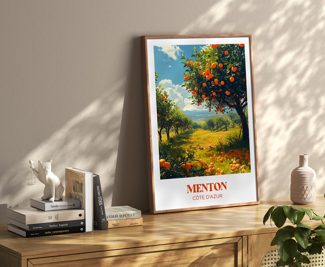 Menton Côte d'Azur Sunny Orange Groves Landscape Travel Poster - Image 4