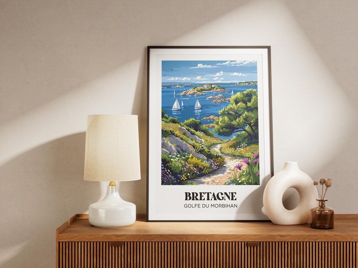 Morbihan Travel Poster, Brittany Illustrated Painting - Image 4