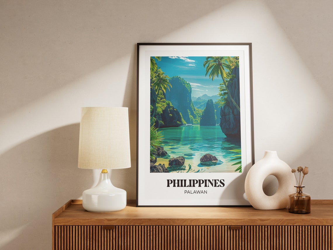 Palawan Philippines Limestone Karst Turquoise Lagoon Travel Poster - Image 3