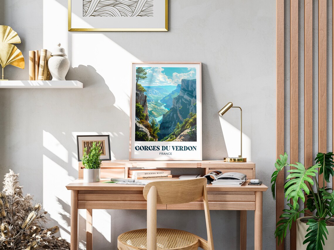 Gorges Du Verdon Travel Poster, Provence Canyon Art Print - Image 2