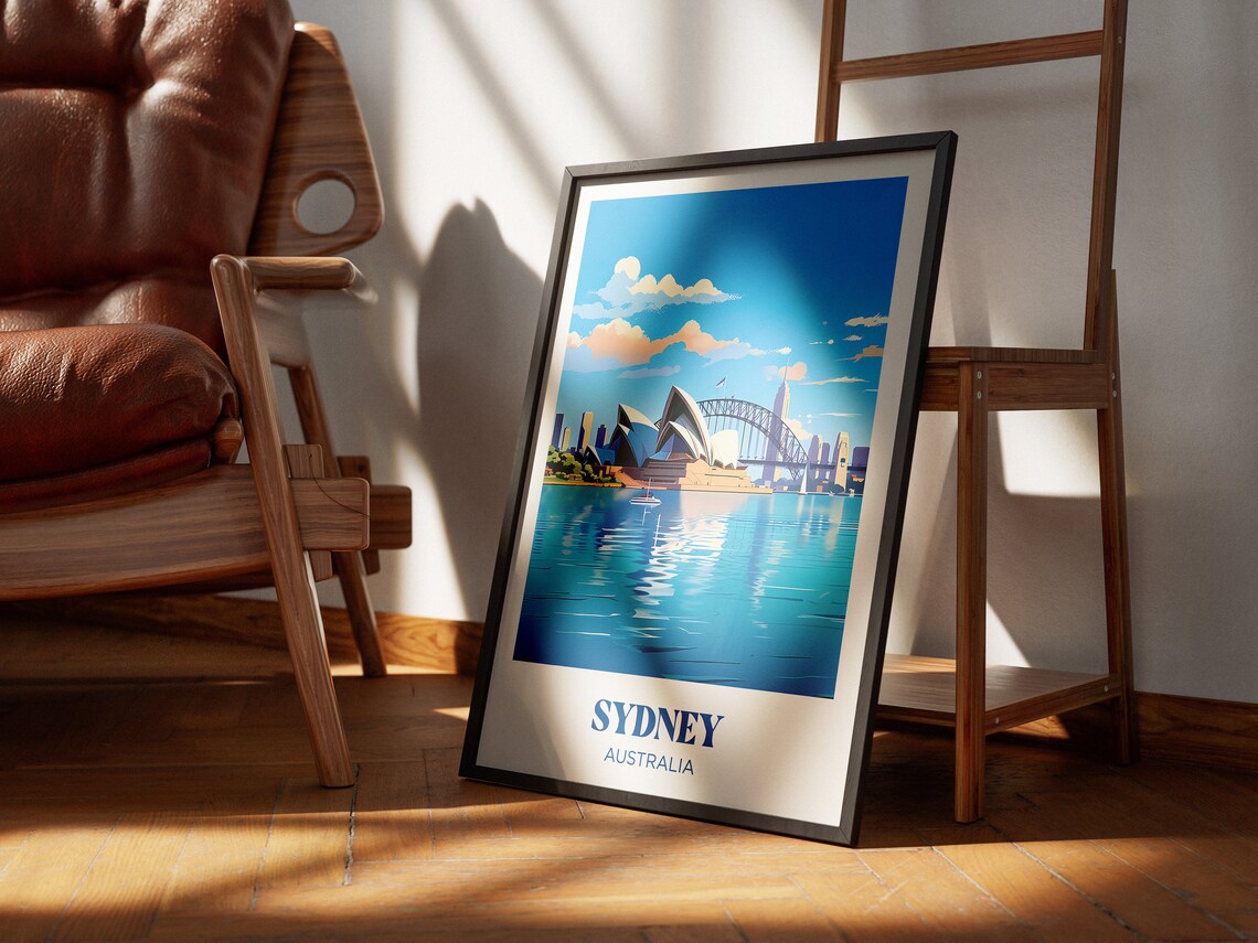 Sydney Opera House and Harbour Bridge Australia Travel Poster - Image 3