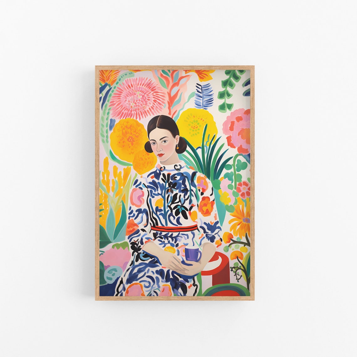 Matisse Girl With Coffee Art Print Eclectic Home Decor