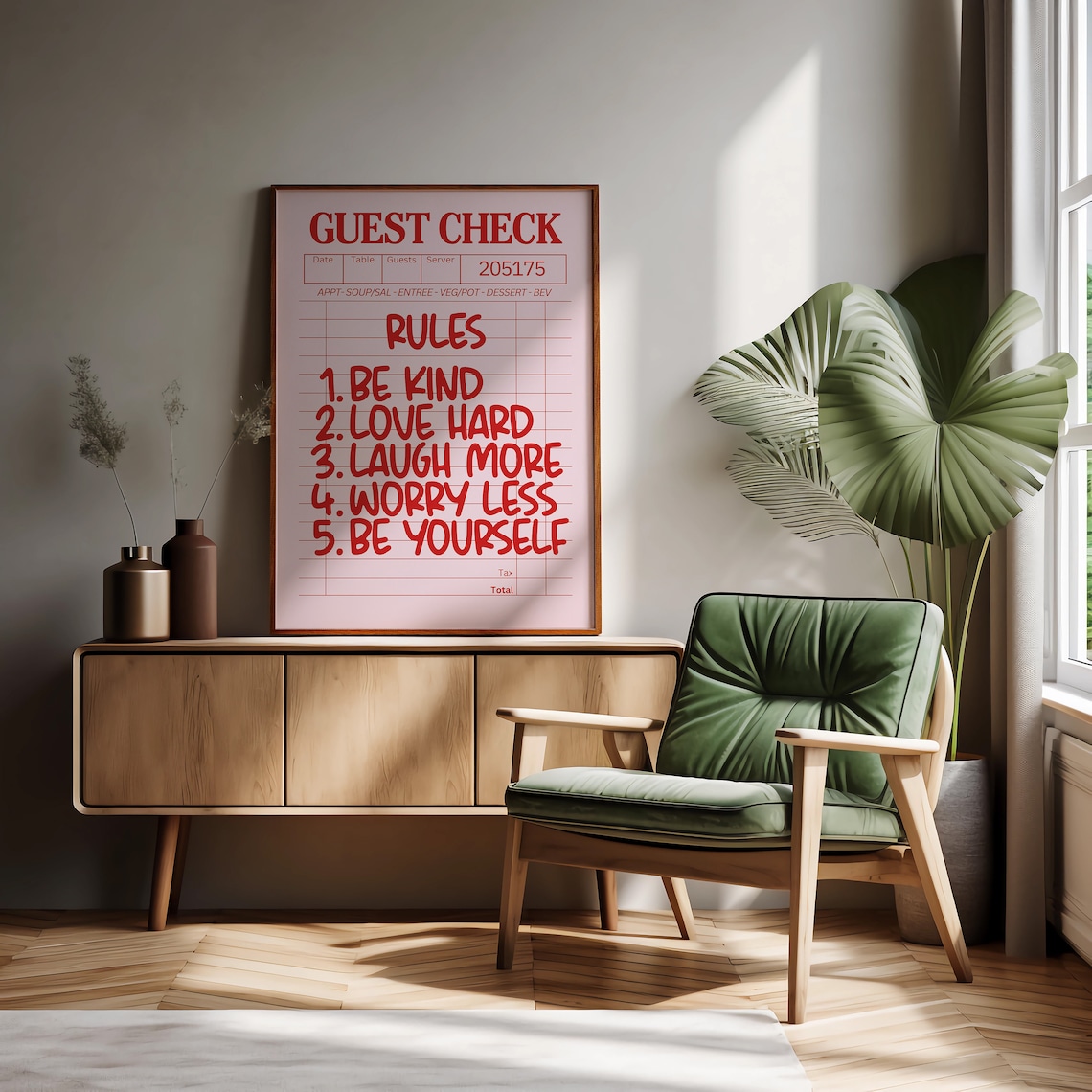 Guest Check House Rules Poster Print, Preppy Aesthetic - Image 2