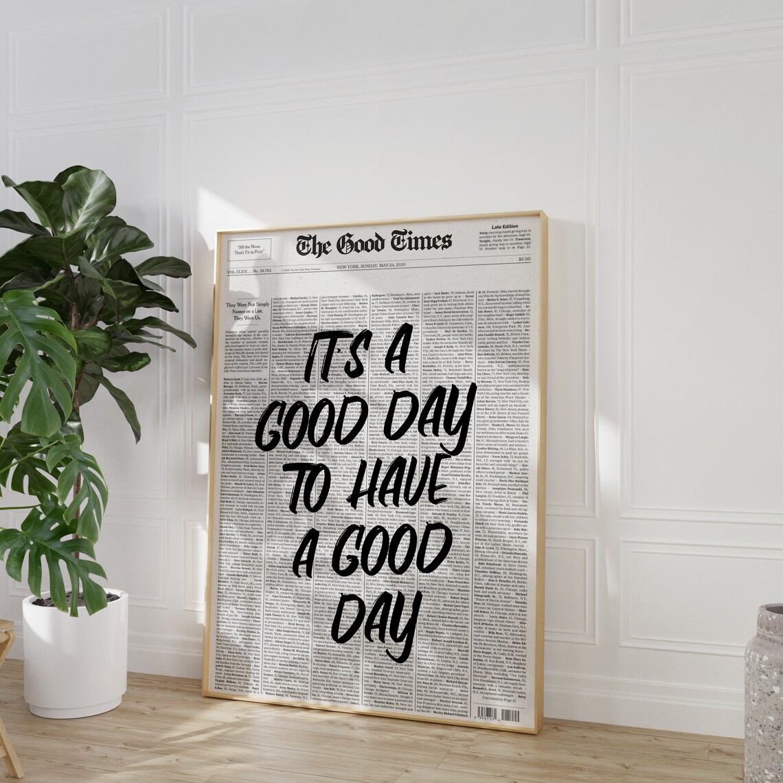Typography Newspaper Retro Poster, Bar Cart Art - Image 2