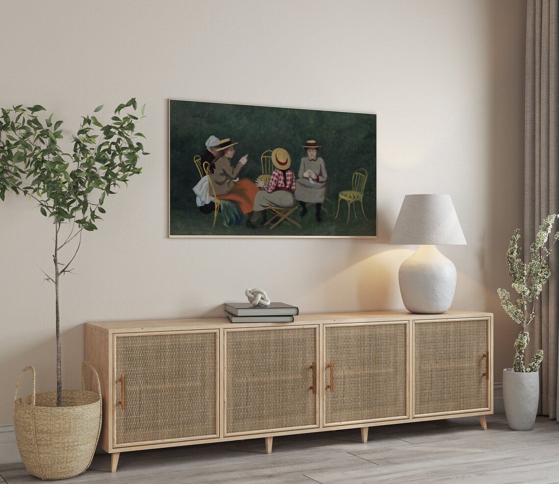 Frame Tv Art Neutral Wall Art Frame Tv Art Portrait Of Women Oil Painting Aesthetic Room Decor - Image 2