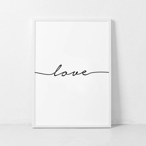 Handwritten Love Print Love Poster Modern Love Typography Print Minimalist Love Print Gift For Her Home Decor Love Wall Art