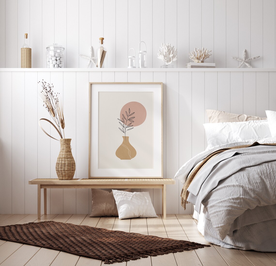 Botanical Boho Leaf Abstract Art Print, Minimalist - Image 3