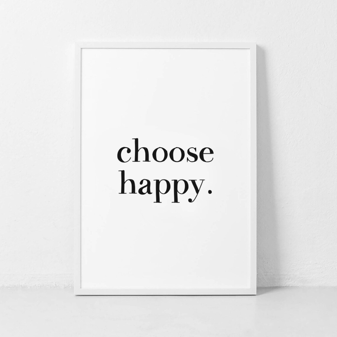 Choose Happy Typography Print, Farmhouse Grey