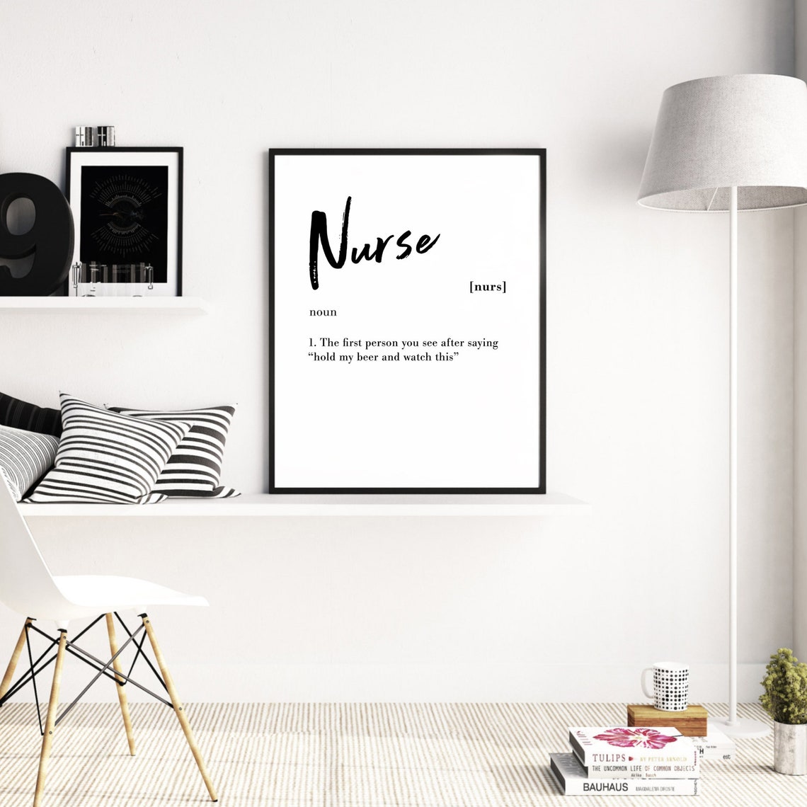 Nurse Dictionary Definition Funny Hold My Beer Gift Quote Poster - Image 3