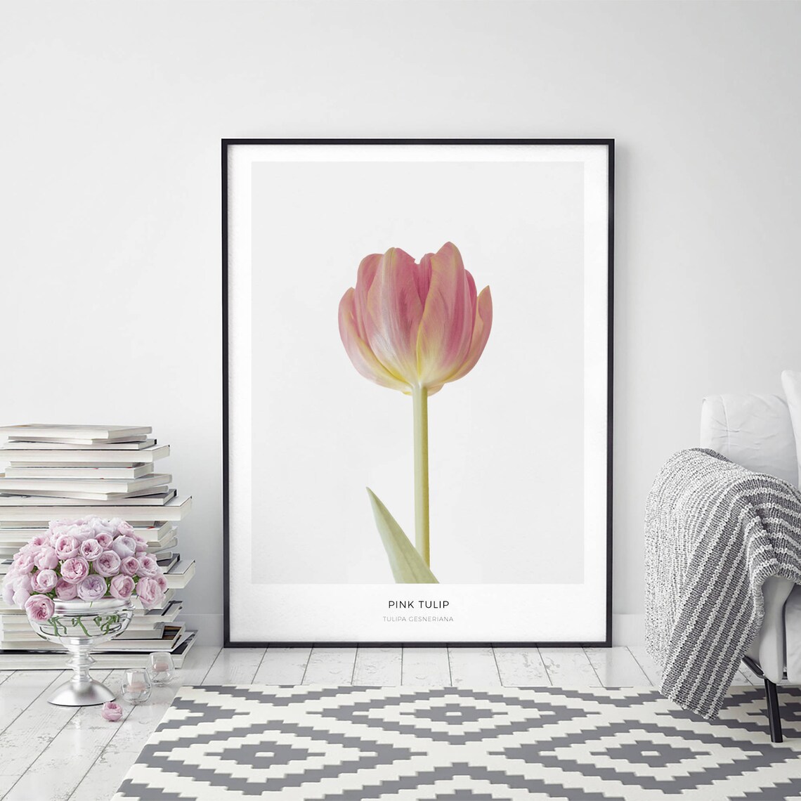 Pink Tulip Botanical Flower Photography Art Print - Image 3