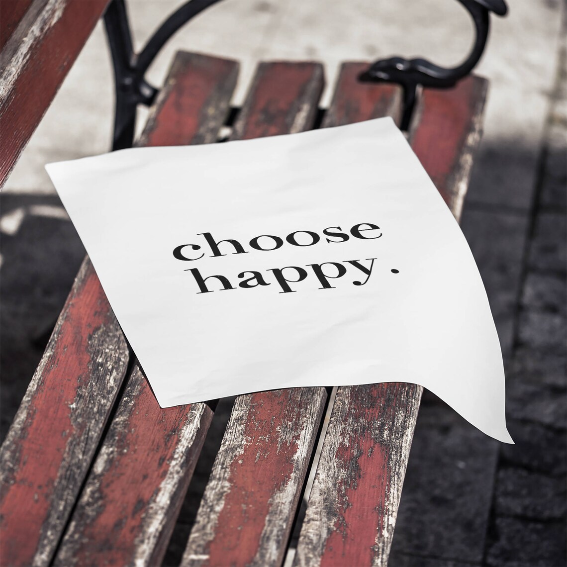Choose Happy Typography Print, Farmhouse Grey - Image 2