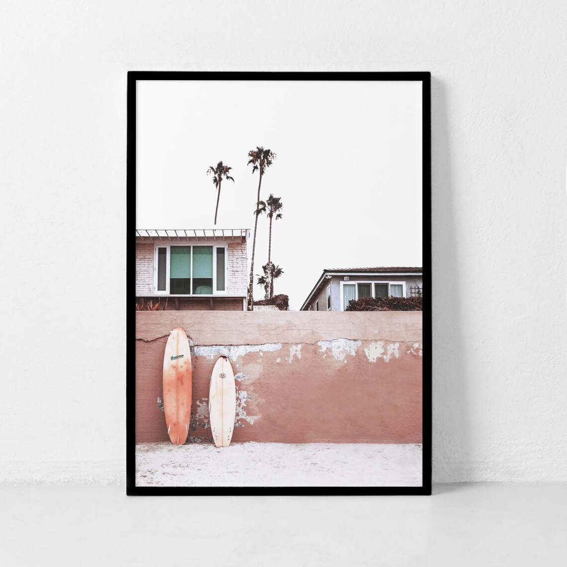 Surfboard Print California Summer Poster, Surf Decor