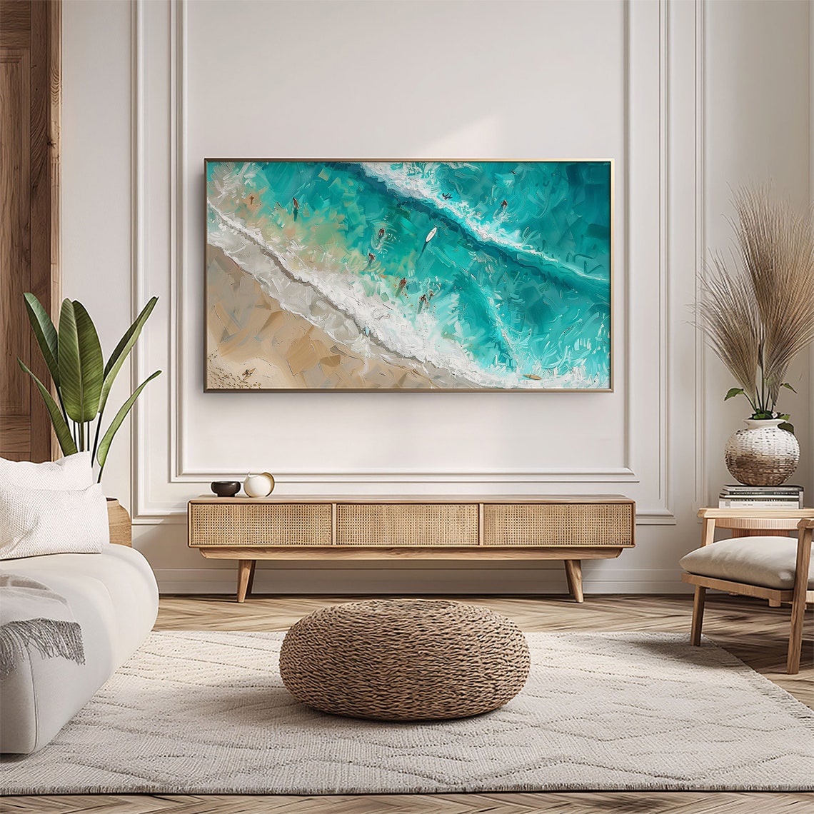 Frame Tv Art Summer Art Surf And Tide Beach Textured Painting Frame Tv Tv0002 - Image 5